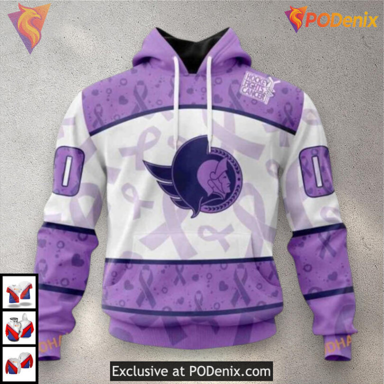 Lavender Fight Cancer Support NHL Ottawa Senators Sweatshirt Hoodie 3D