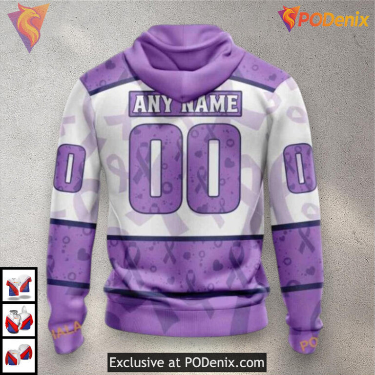 Lavender Fight Cancer Support NHL Ottawa Senators Sweatshirt Hoodie 3D - 1