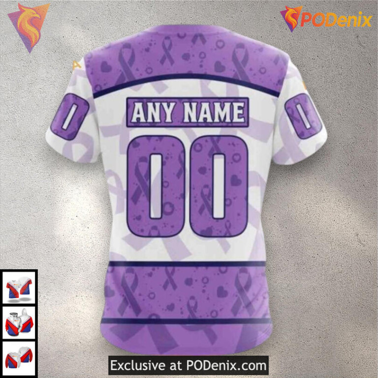 Lavender Fight Cancer Support NHL Ottawa Senators Sweatshirt Hoodie 3D - 3