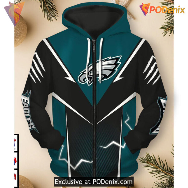 Lightning Energy Graphic Edition Philadelphia Eagles Mens Hoodies for True Supporters