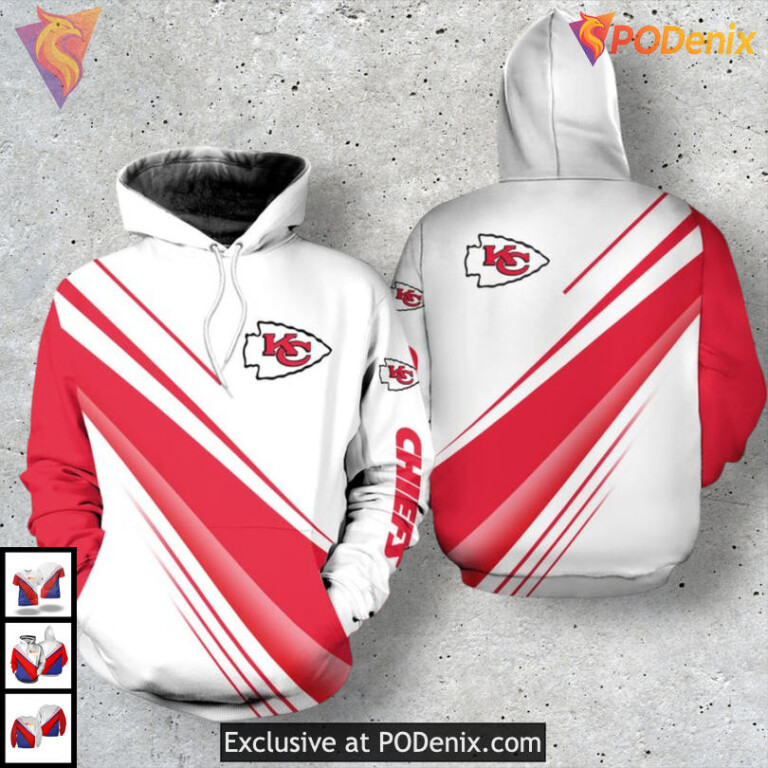 Limited Edition Red White Zip Up Kansas City Chiefs Hoodie for Passionate NFL Fans