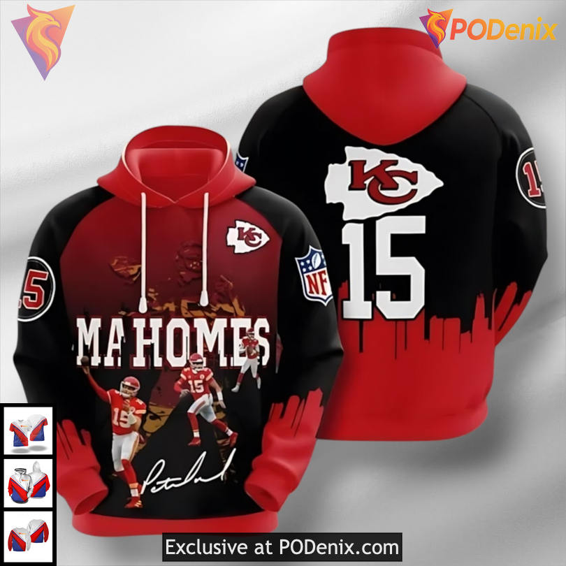 Mahomes Cityscape 3D Design Kansas City Chiefs Retro Hoodie Limited Fan Collection Mahomes Cityscape 3D Design Kansas City Chiefs Retro Hoodie Limited Fan Collection