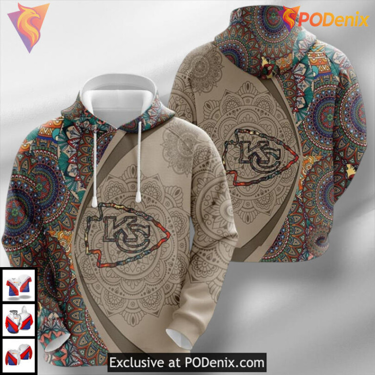 Mandala Heritage Kansas City Chief Hoodie, Cultural Fan Art Apparel