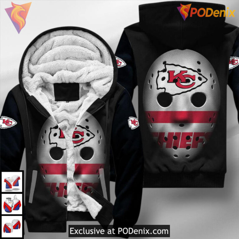 Mask Design Kansas City Chiefs Womens Hoodie, Unique 3D Zip Up Fashion - 2