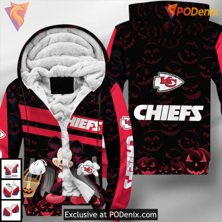 Mickey Mouse Kansas City Chiefs Youth Hoodie, Vintage 3D Game Day Design - 2