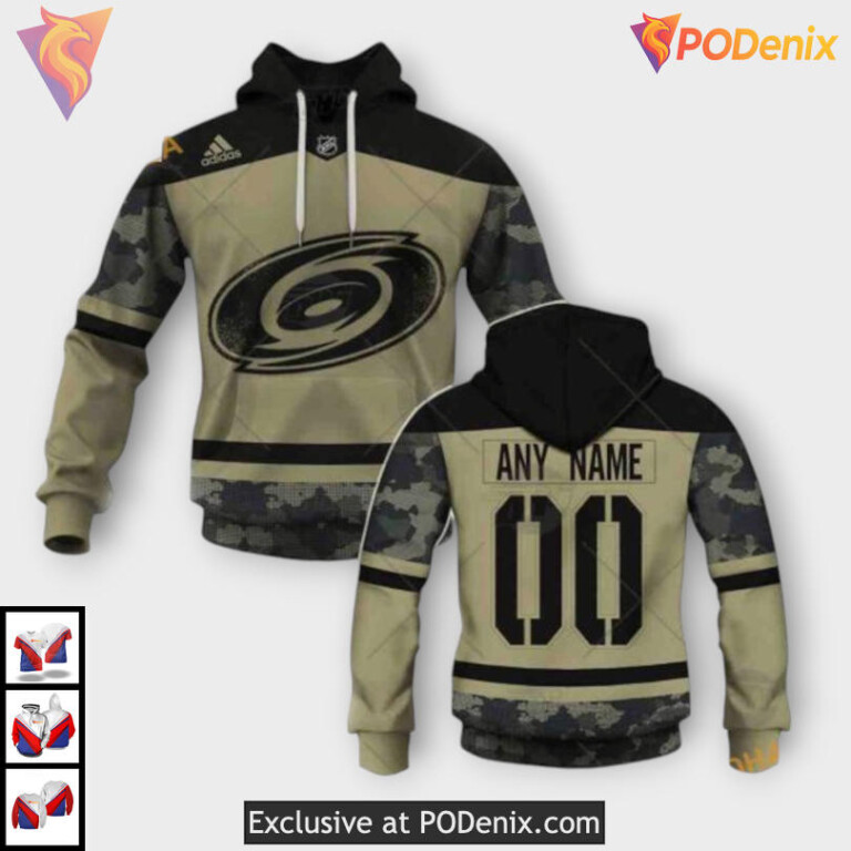 Military Appreciation Jersey Custom Name Carolina Hurricanes Hoodie 3D Edition