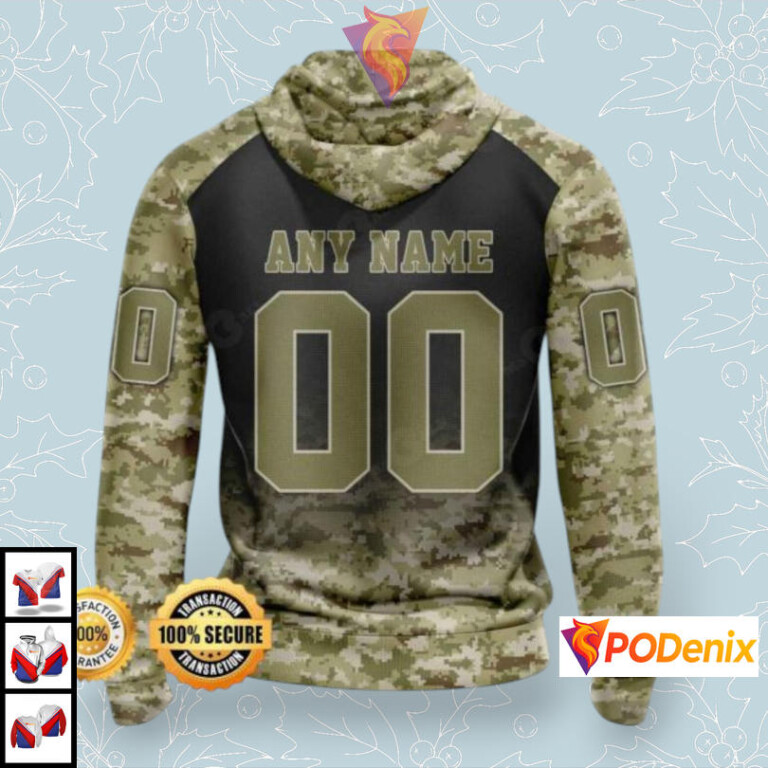 Military Camo Edition Custom Pittsburgh Penguins 3D Hoodie NHL Gear - 1