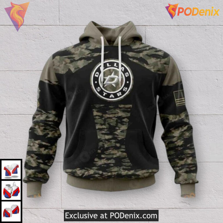 Military Members V5 Jersey Kit Dallas Stars Youth Hoodie Custom Design