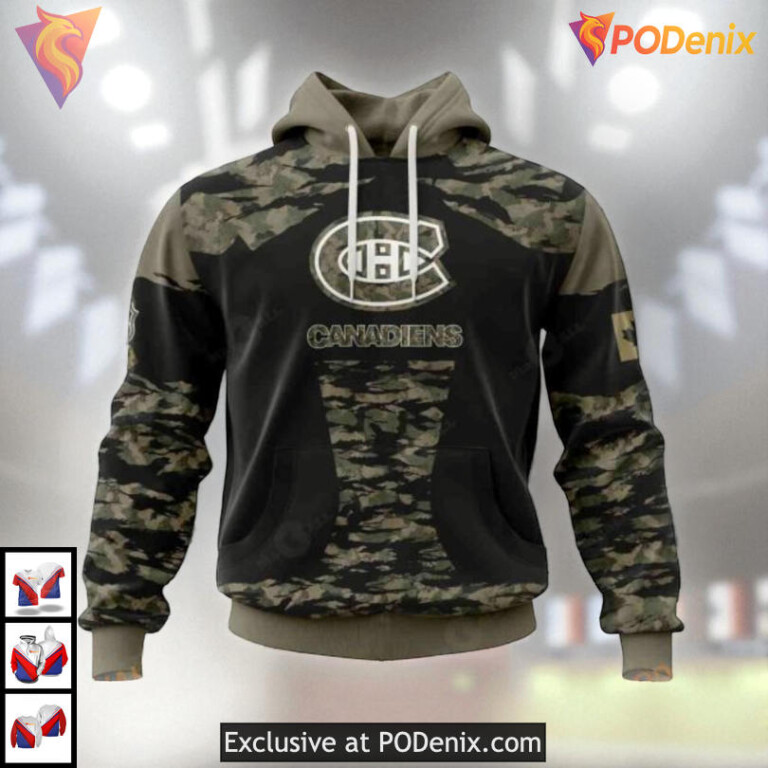 Military Members V5 Jersey Kit NHL Montreal Canadiens Kids Hoodie 3D