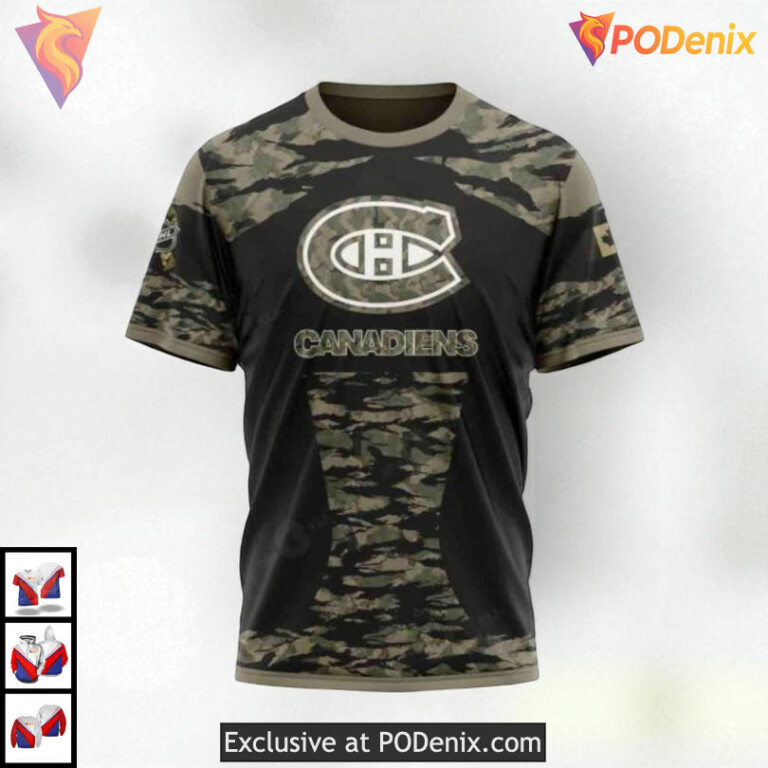 Military Members V5 Jersey Kit NHL Montreal Canadiens Kids Hoodie 3D - 2