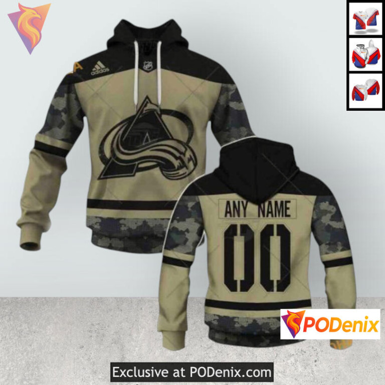 Military Practice Jersey Design Colorado Avalanche Pullover Hoodie Custom 3D