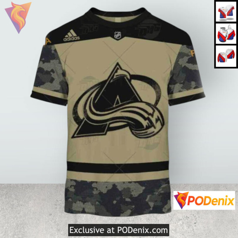 Military Practice Jersey Design Colorado Avalanche Pullover Hoodie Custom 3D - 2