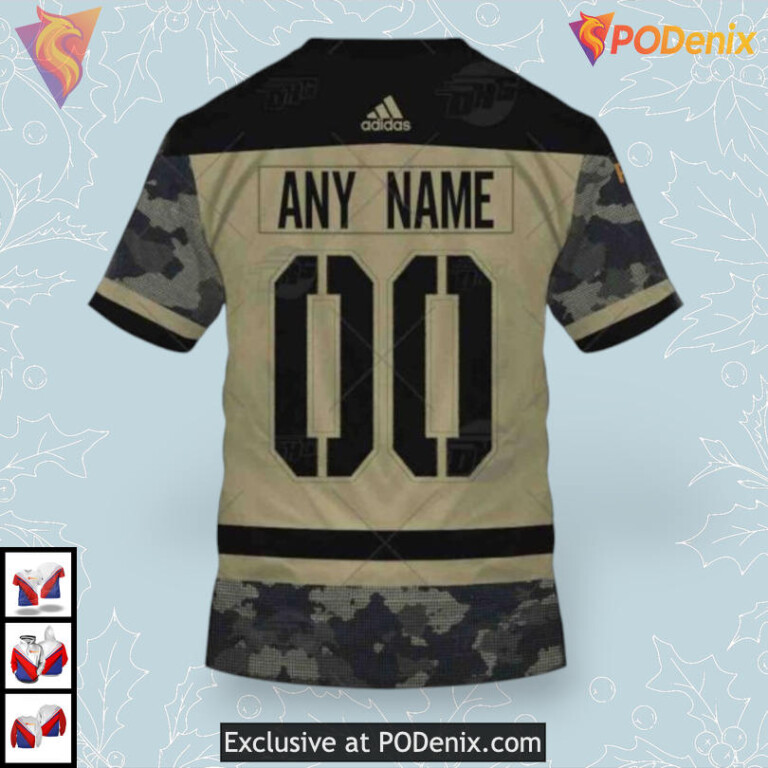 Military Practice Jersey Tribute NHL Custom Name Seattle Kraken Hoodie 3D - 1