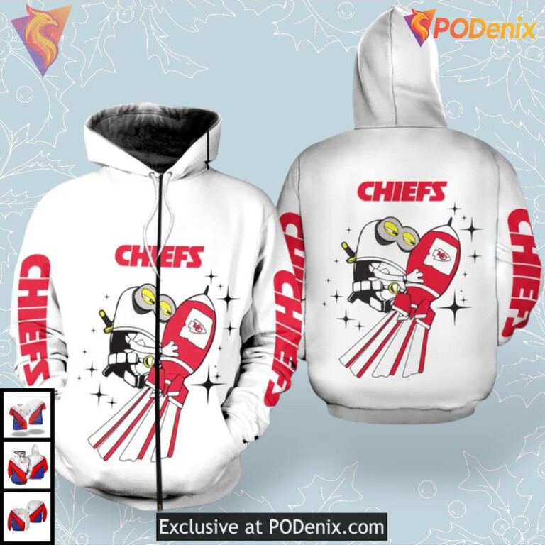 Minions Theme Vintage Kansas City Chiefs Hoodie 3D Edition - 1