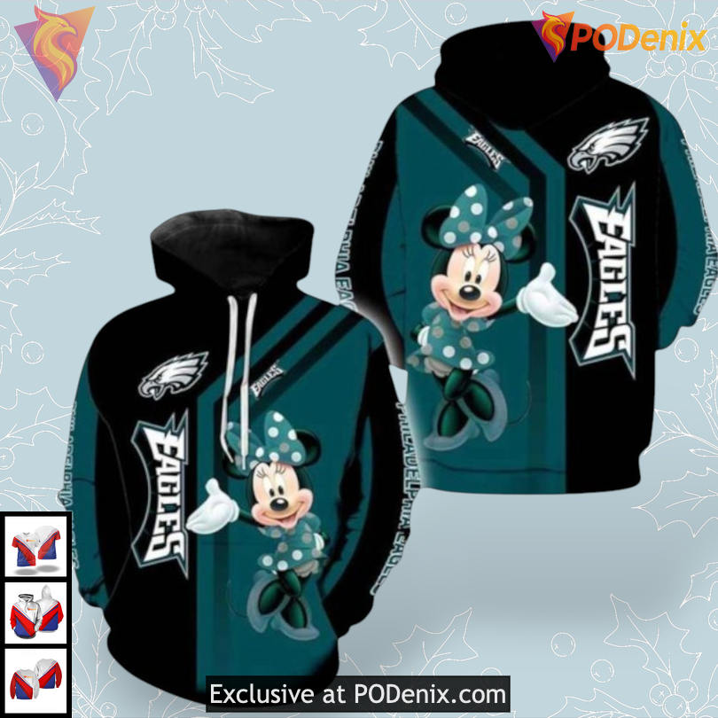 Minnie Mouse Full 3D Edition Philadelphia Eagles Vintage Hoodie Personalized Gift Minnie Mouse Full 3D Edition Philadelphia Eagles Vintage Hoodie Personalized Gift