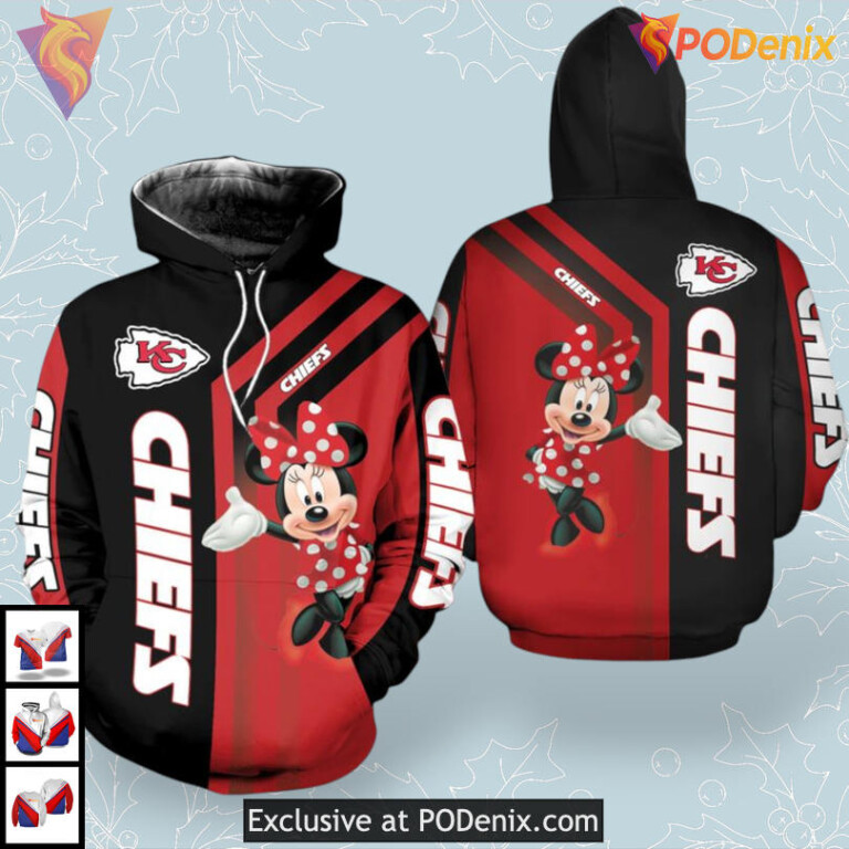 Minnie Mouse Kc Chiefs Hoodie, All Over Print Disney 3D Fan Apparel - 1
