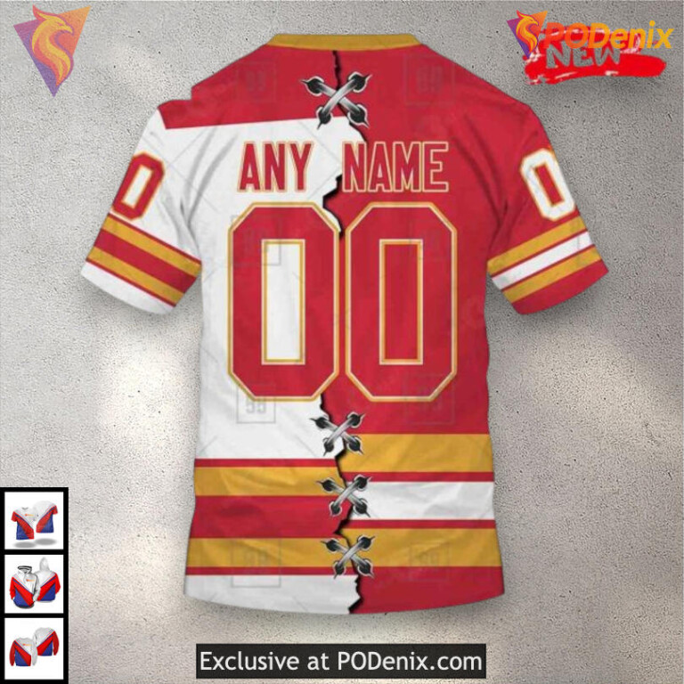 Mix Color Jersey 2025 Style Personalized Calgary Flames Hoodie 3D Design - 1