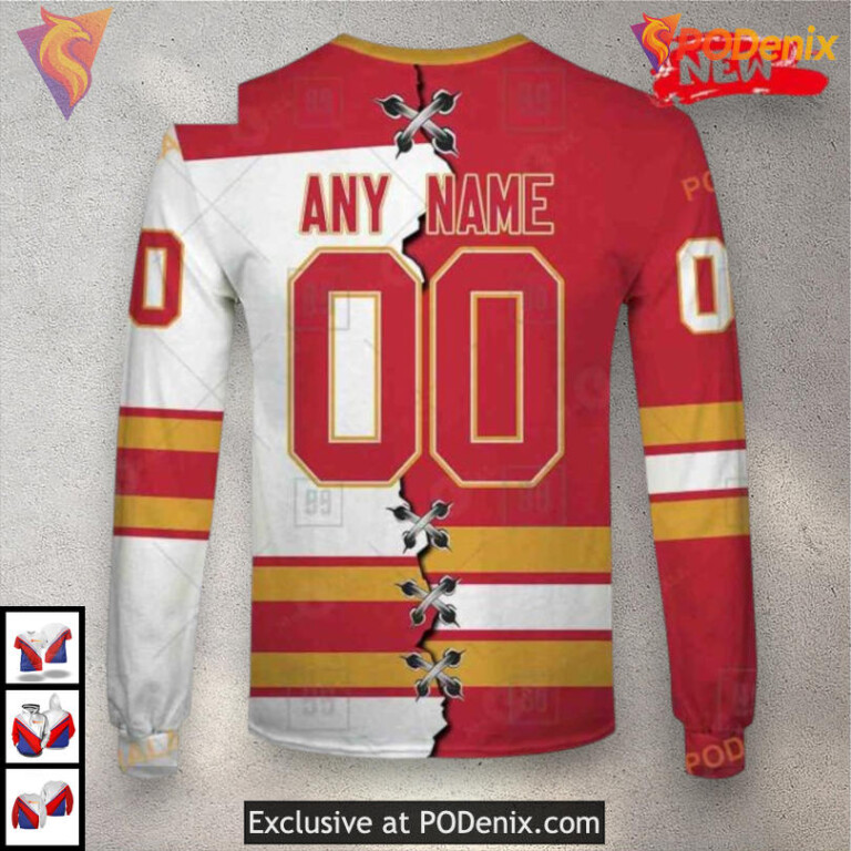 Mix Color Jersey 2025 Style Personalized Calgary Flames Hoodie 3D Design - 2