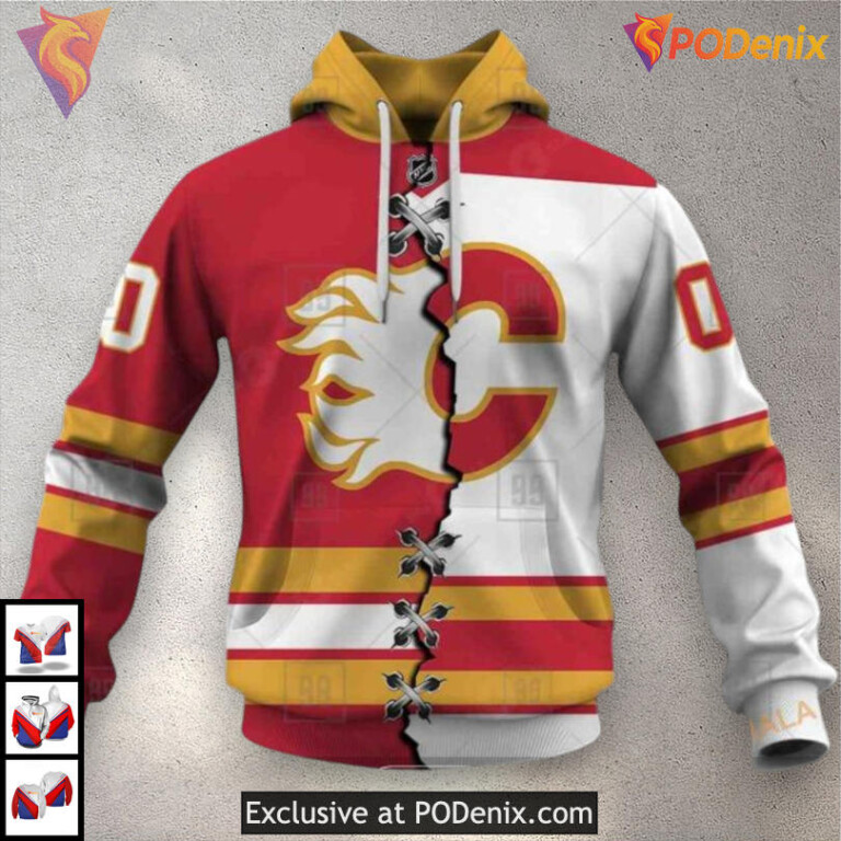 Mix Color Jersey 2025 Style Personalized Calgary Flames Hoodie 3D Design - 3