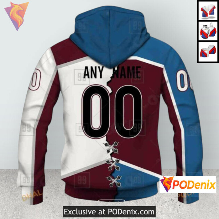 Mix Color Jersey 2025 Tribute Colorado Avalanche Kids Hoodie Custom 3D - 2