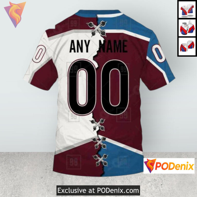 Mix Color Jersey 2025 Tribute Colorado Avalanche Kids Hoodie Custom 3D - 3