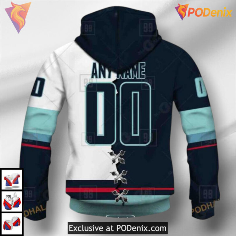 Mix Color Jersey 2025 Tribute Edition Custom Seattle Kraken Full Print Hoodie 3D - 2