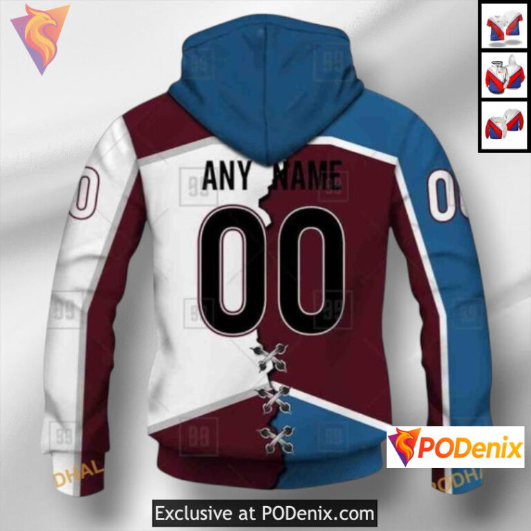 Mix Jersey 2025 Concept Colorado Avalanche Warm Hoodie Custom Sweatshirt - 2