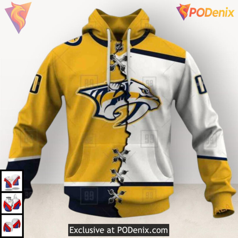 Mix Jersey 2025 Concept Nashville Predators All Over Print Hoodie Custom 3D