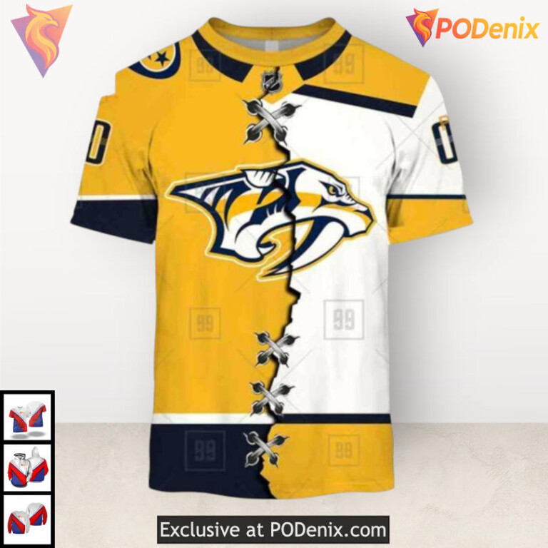 Mix Jersey 2025 Concept Nashville Predators All Over Print Hoodie Custom 3D - 1