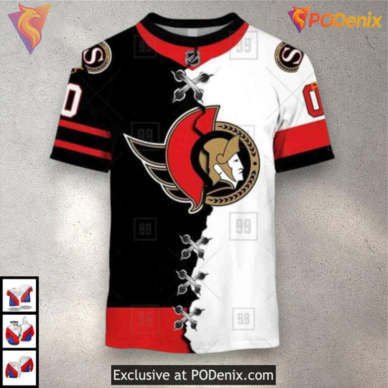 Mix Jersey 2025 Concept NHL Ottawa Senators Mens Hoodie 3D - 1