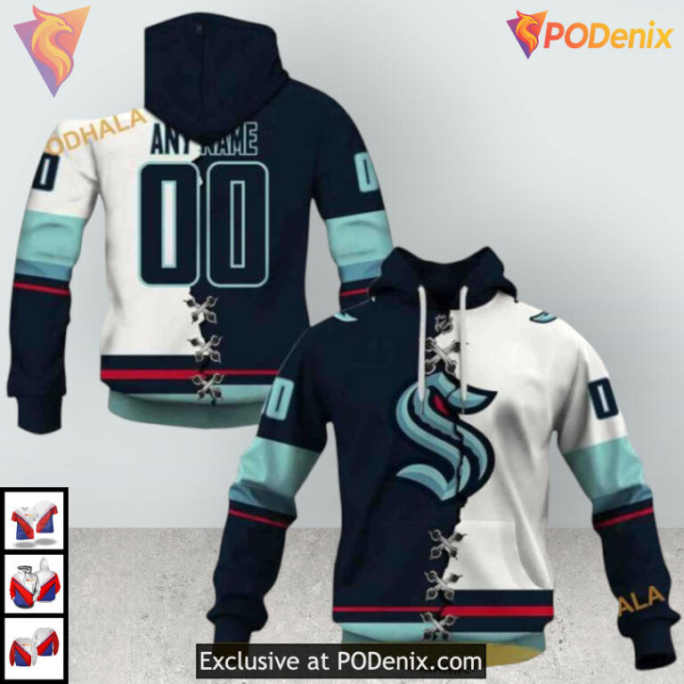 Mix Jersey 2025 New Edition Custom Seattle Kraken Christmas Hoodie 3D