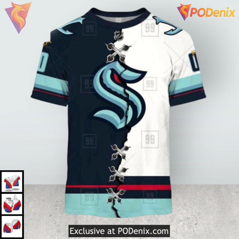 Mix Jersey 2025 New Edition Custom Seattle Kraken Christmas Hoodie 3D - 1