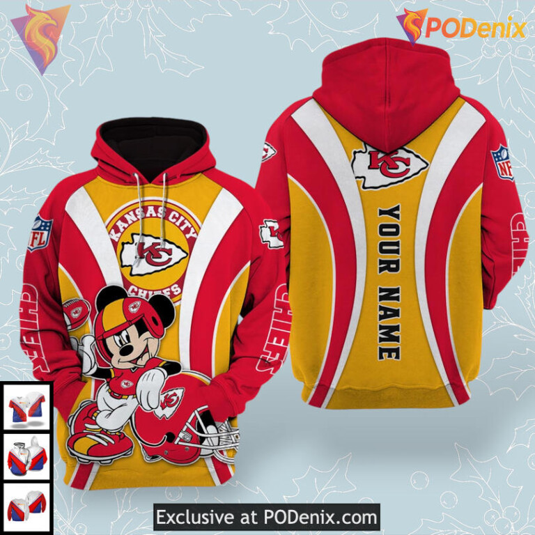 MM Graphic Kc Chiefs Youth Hoodie, Personalized Disney 3D Sweatshirt