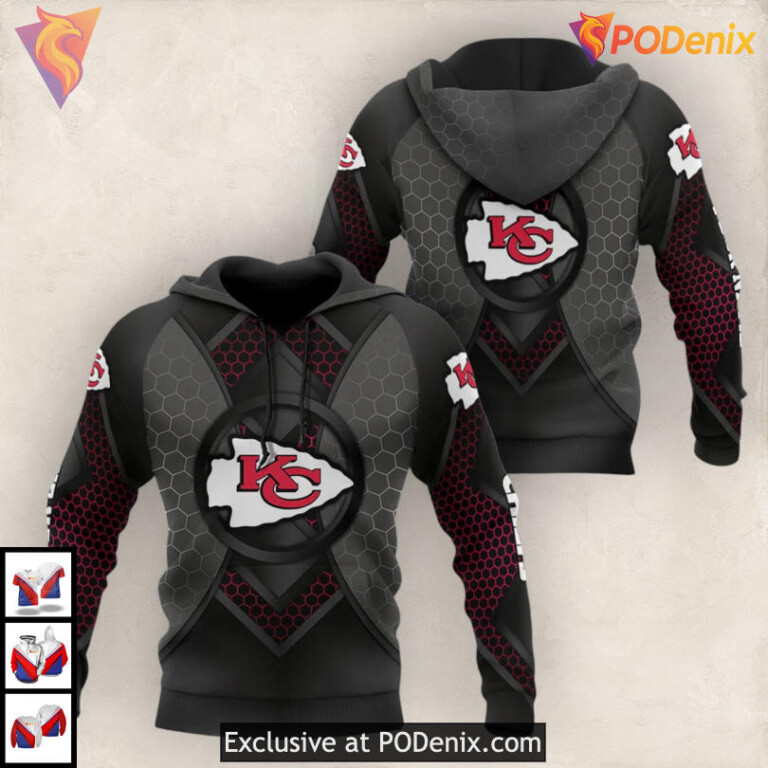 Modern Warrior Geometry Kc Chiefs Hoodie 3D for True Football Enthusiasts