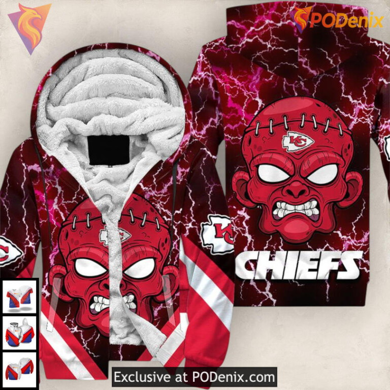 Monster Frankenstein Tribute Kansas City Chiefs Hoodie For Men Bold 3D - 2