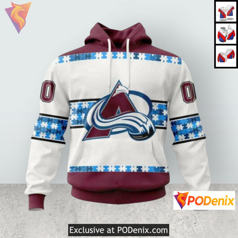 Name Number Autism Edition Colorado Avalanche Team Hoodie Custom 3D