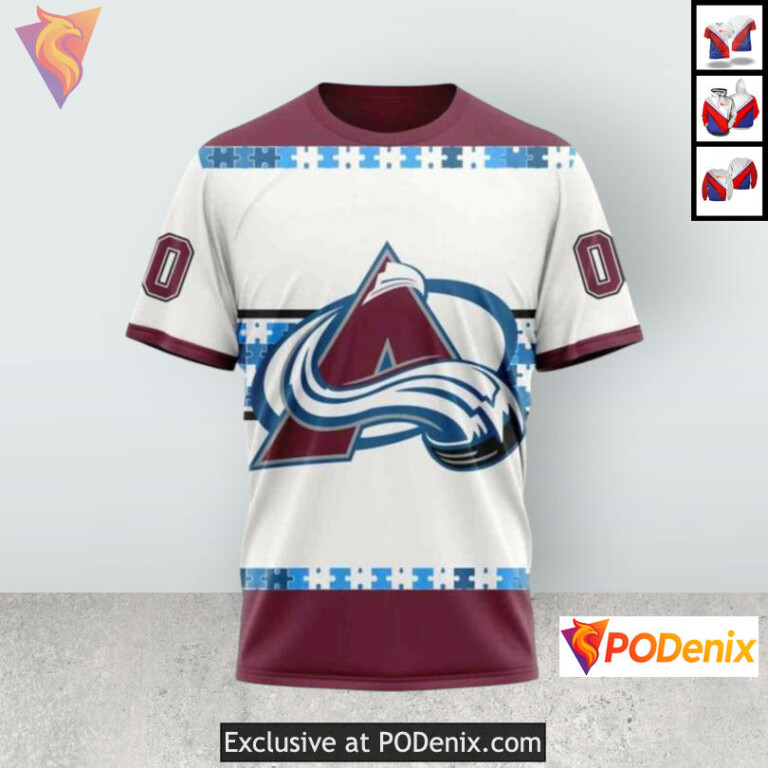 Name Number Autism Edition Colorado Avalanche Team Hoodie Custom 3D - 2