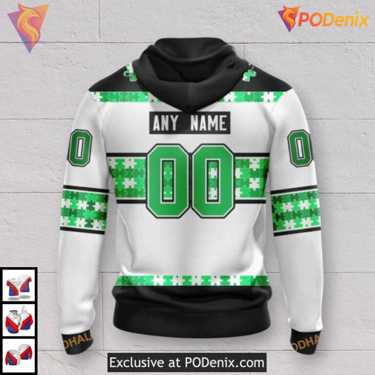 Name Number Autism Tribute Dallas Stars Zip Up Hoodie Personalized 3D - 1
