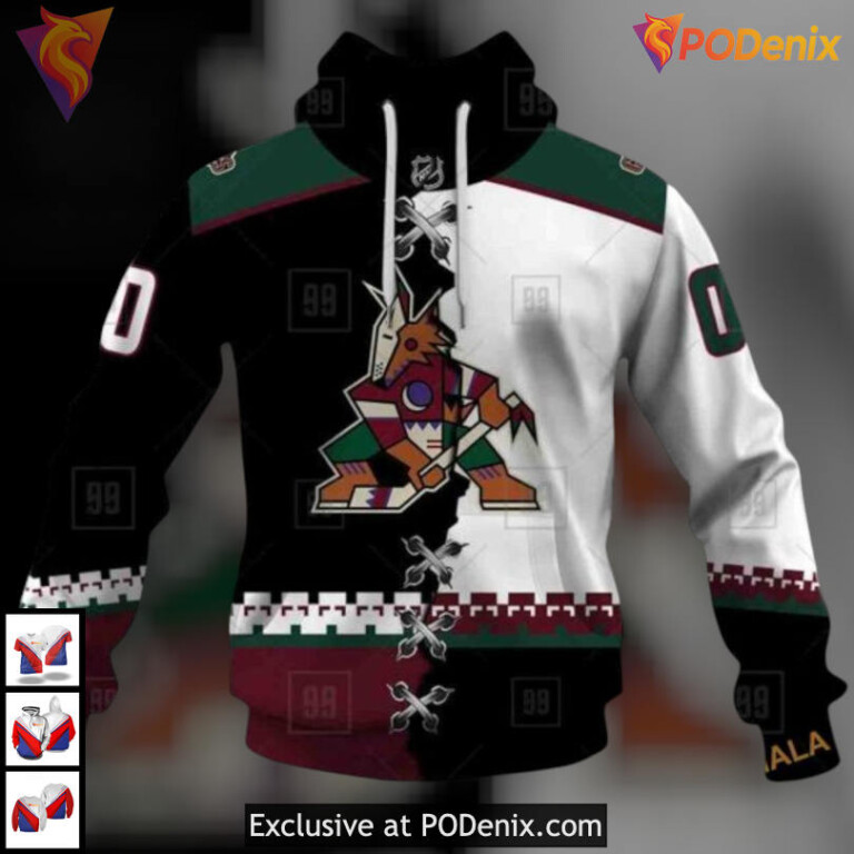 Name Number Custom Jersey Style Personalized Arizona Coyotes Hoodie Merch
