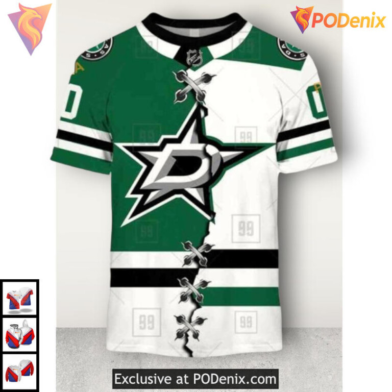 Name Number Mix Jersey 2025 Concept Dallas Stars Holiday Hoodie Custom 3D - 1