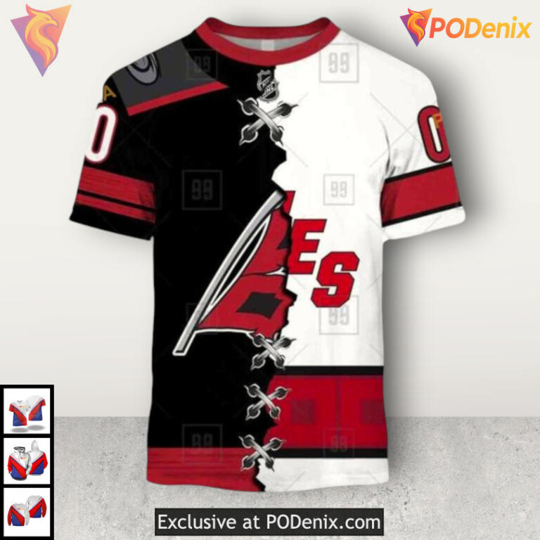 Name Number Mix Jersey 2025 Tribute Carolina Hurricanes Womens Hoodie Custom 3D - 1