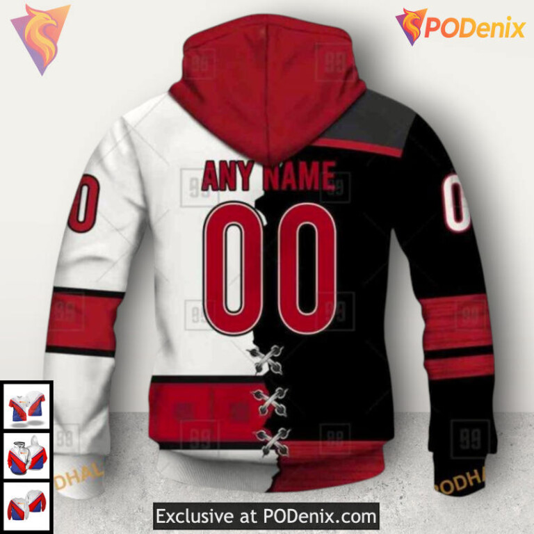 Name Number Mix Jersey 2025 Tribute Carolina Hurricanes Womens Hoodie Custom 3D - 2
