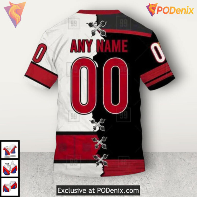 Name Number Mix Jersey 2025 Tribute Carolina Hurricanes Womens Hoodie Custom 3D - 3