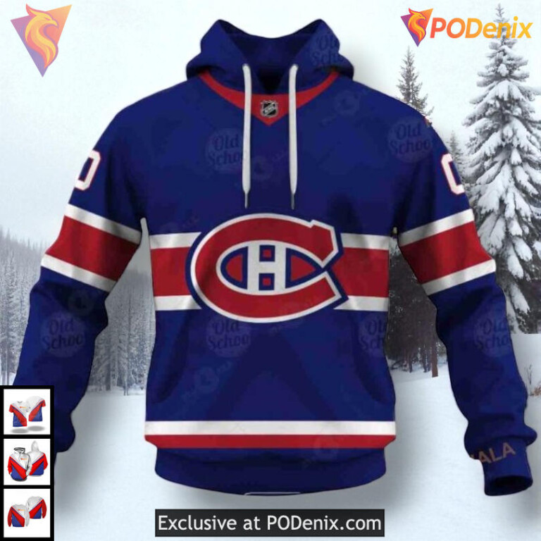Name Number Tribute Style NHL Montreal Canadiens Zip Up Hoodie 3D Sweatshirt - 1