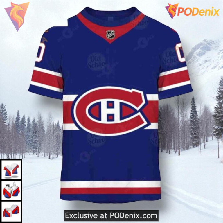 Name Number Tribute Style NHL Montreal Canadiens Zip Up Hoodie 3D Sweatshirt - 2