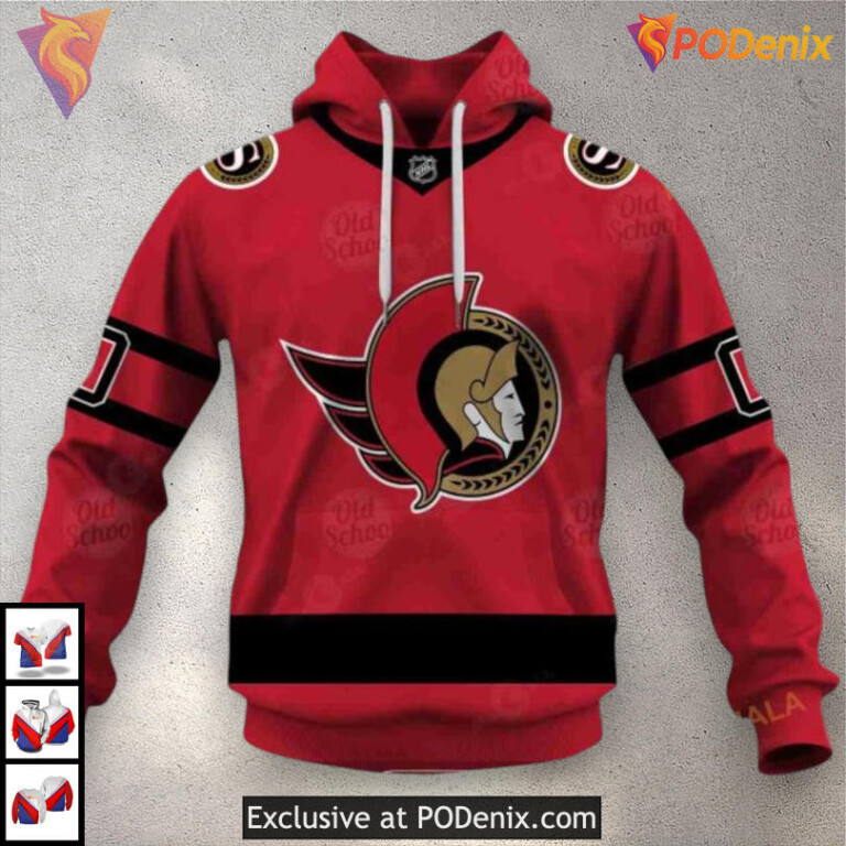 Name Number Tribute Sweatshirt NHL Ottawa Senators Womens Hoodie 3D - 1