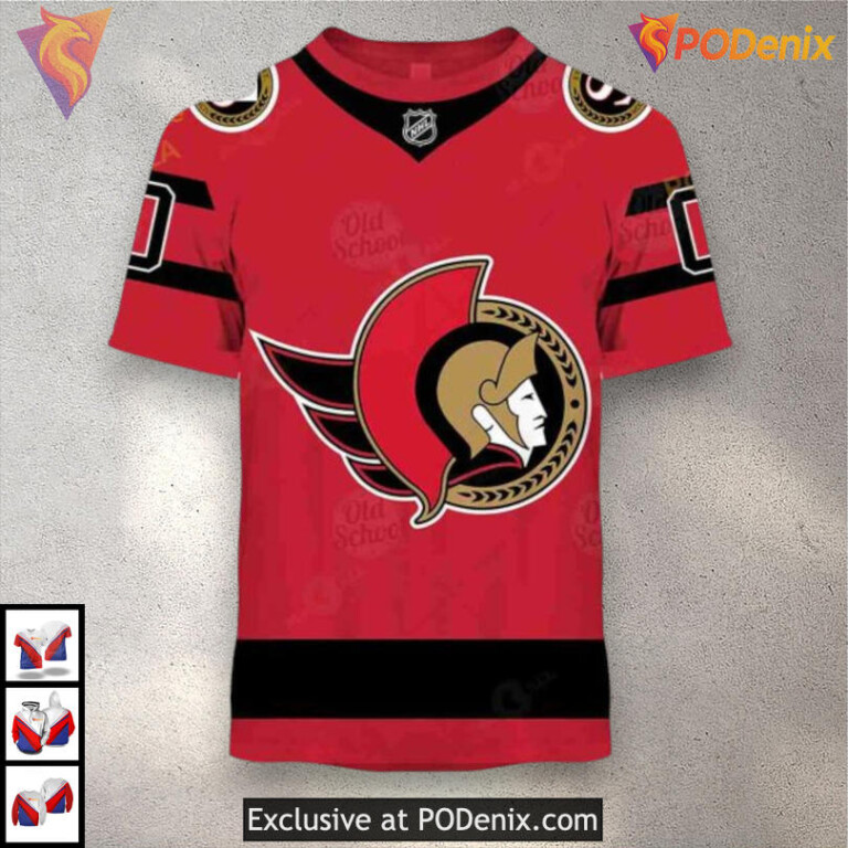 Name Number Tribute Sweatshirt NHL Ottawa Senators Womens Hoodie 3D - 2