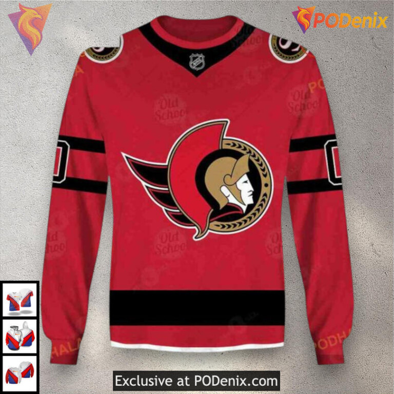 Name Number Tribute Sweatshirt NHL Ottawa Senators Womens Hoodie 3D - 3