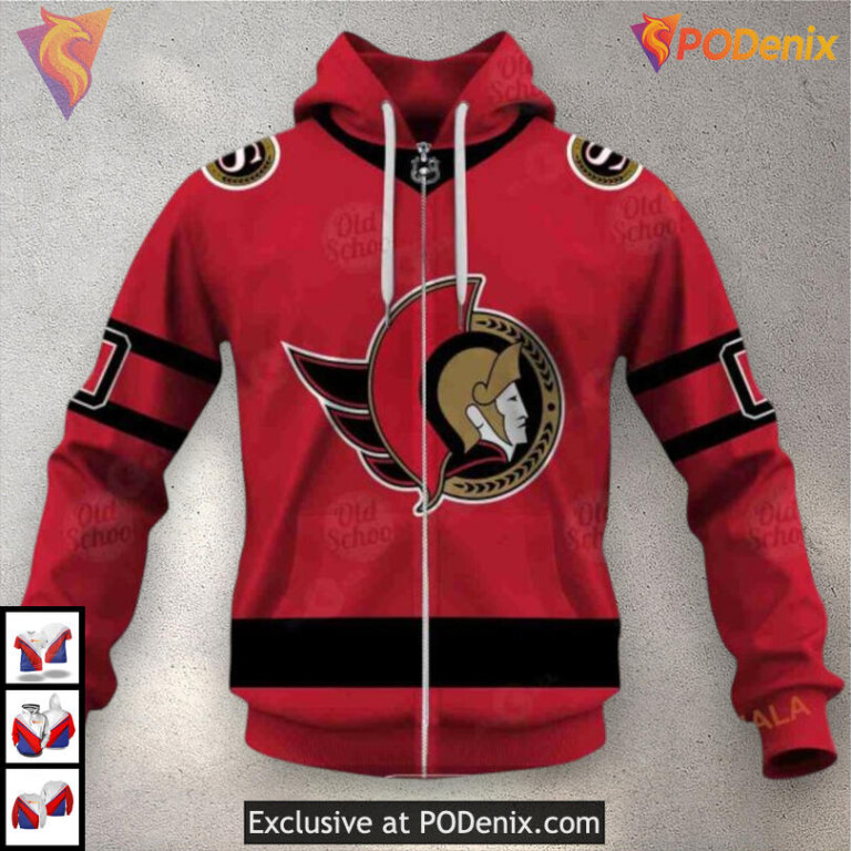 Name Number Tribute Sweatshirt NHL Ottawa Senators Womens Hoodie 3D - 4