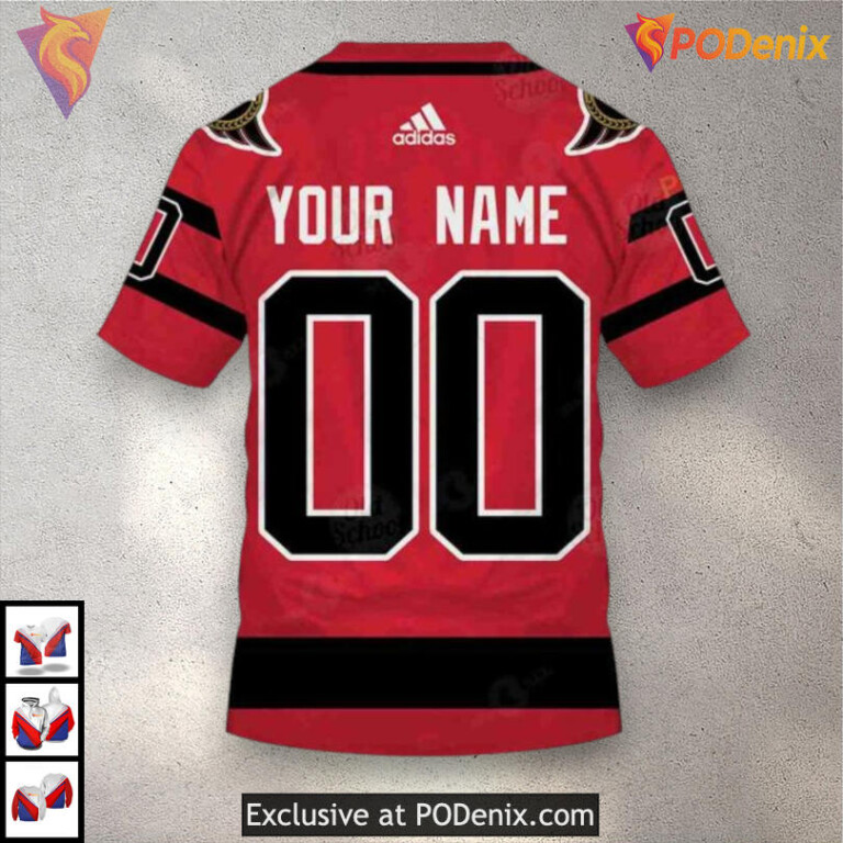 Name Number Tribute Sweatshirt NHL Ottawa Senators Womens Hoodie 3D - 6